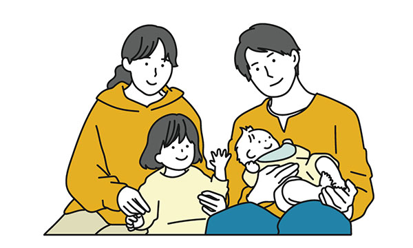 夫婦と二人の子供