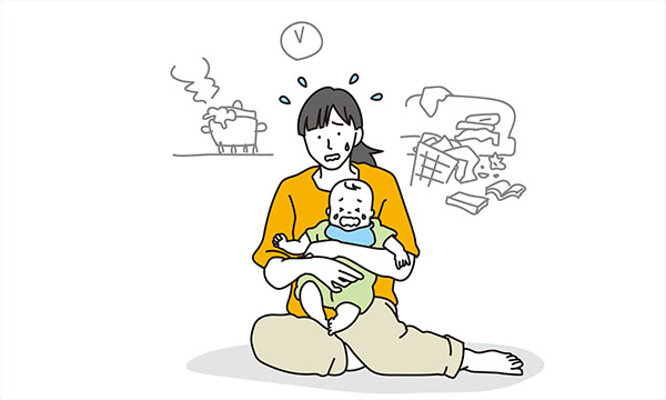 家事で大変なママ